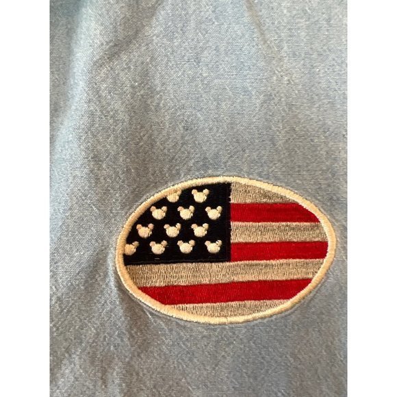 Disney Catalog Chambray Patriotic Sleeveless Mickey Shirt Womens 90's Size XL‎ - Picture 3 of 5